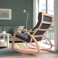 Кресло качалка Ikea Poang Beige Серый photo 3