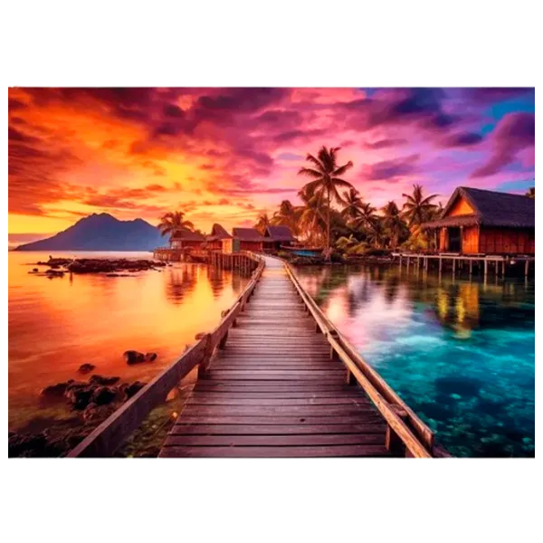 Puzzle Trefl Paradise Island 9+/ Numărul de piese: 1000 photo 2