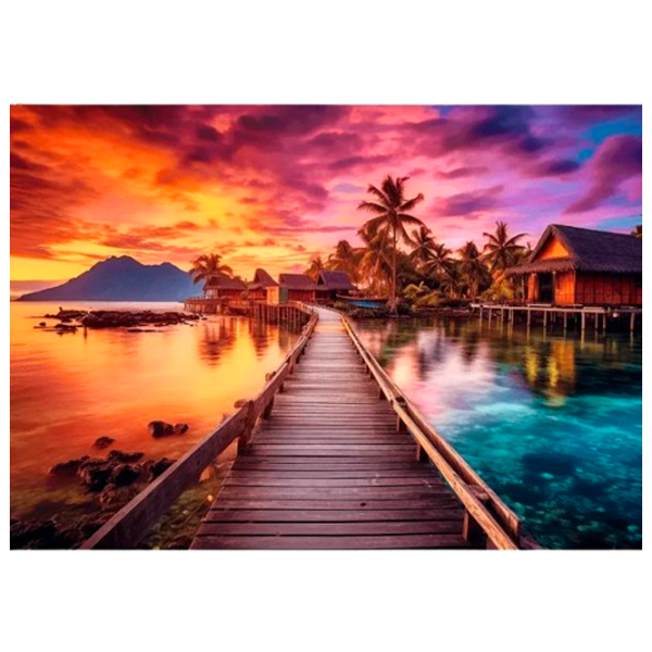 Puzzle Trefl Paradise Island 9+/ Numărul de piese: 1000 photo 2