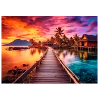 Puzzle Trefl Paradise Island 9+/ Numărul de piese: 1000 photo 2