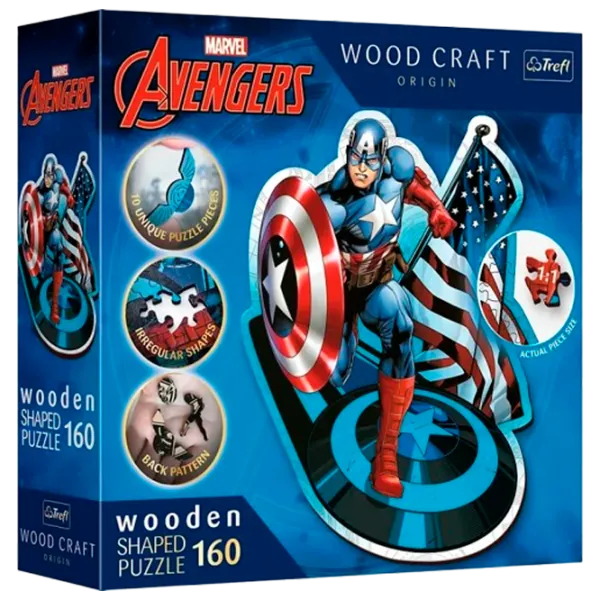 Puzzle Trefl Captain America 10+/ Numărul de piese: 160 photo 1