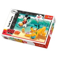 Puzzle Trefl Mickey and Pluto at the beach 3+/ Numărul de piese: 30