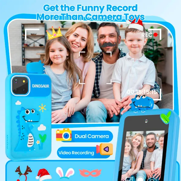 Jucărie interactivă Cute Pet Smart Phone PI Plus Dinosaur  3+ / Black Blue photo 5