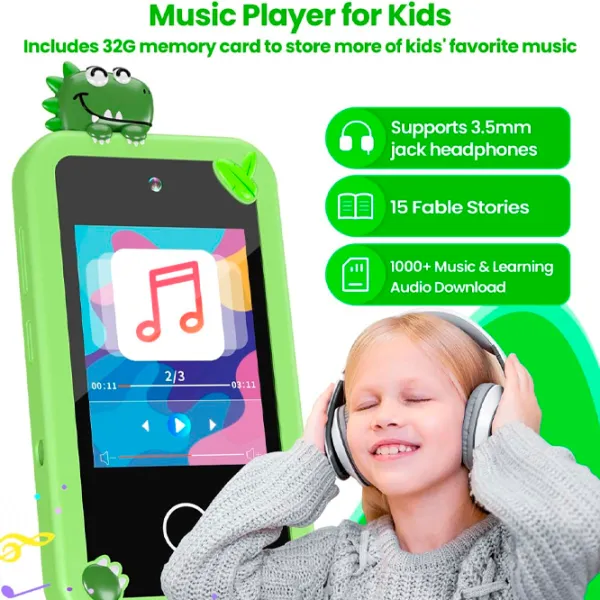 Jucărie interactivă Cute Pet Smart Phone PI Plus Dinosaur  3+ / Black Green photo 5