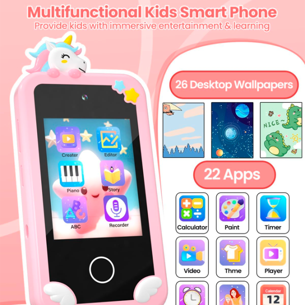 Jucărie interactivă Cute Pet Smart Phone PI Plus Unicorn  3+ / Black Pink photo 4