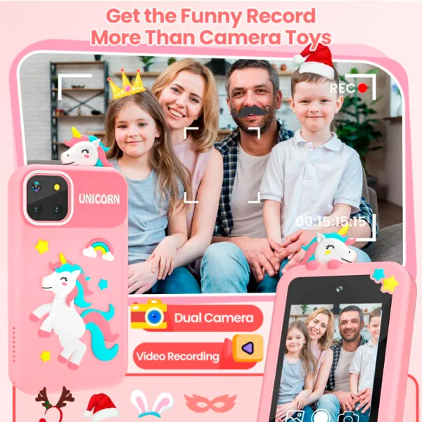 Jucărie interactivă Cute Pet Smart Phone PI Plus Unicorn  3+ / Black Pink photo 6