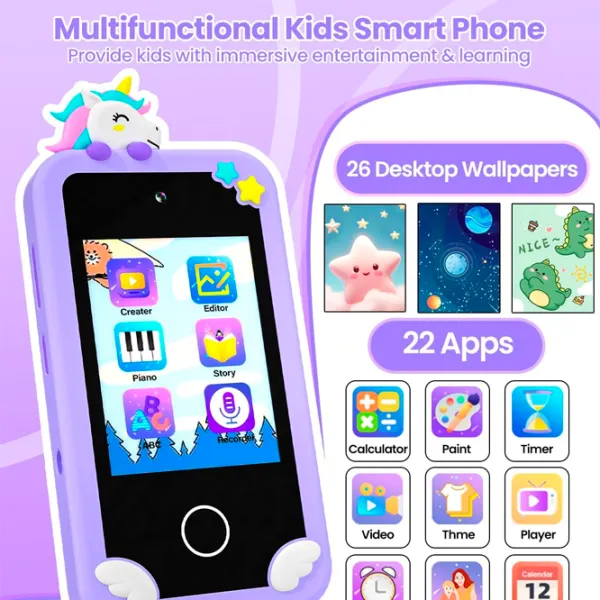 Интерактивная игрушка Cute Pet Smart Phone PI Plus Unicorn  3+ / Черный Фиолетовый photo 3