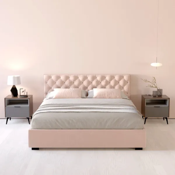 Кровать My-Style my-Mona 200 x 200 см / Фанера / Светло-розовый photo 6