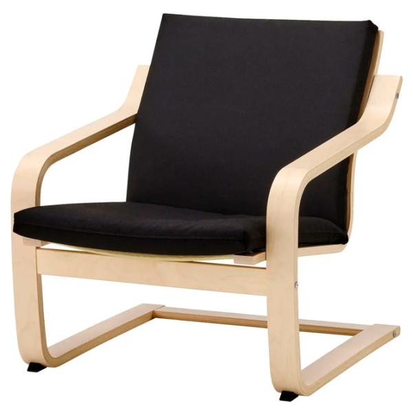 Fotoliu Ikea Poang/Vissle Beige Black photo 1