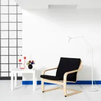 Кресло Ikea Poang/Vissle Beige Черный photo 4