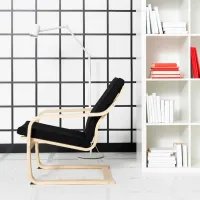 Кресло Ikea Poang/Vissle Beige Черный photo 8