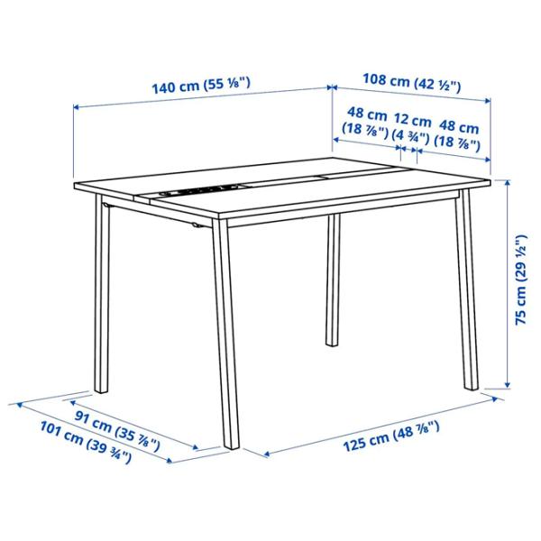 Офисный стол Ikea Mittzon ДСП/ Черный photo 3