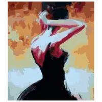 Картина по номерам PRC Девушка в черном платье 02782 50 x 40 см / Вертикальная