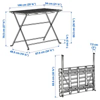 Садовый стол Ikea Tarno Прямоугольный / Черный Коричневый photo 4