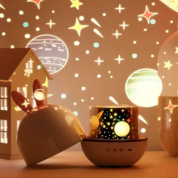 Проектор звезд Night Light Cute 21in1  1+ / Желтый Белый photo 3