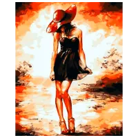 Картина по номерам PRC Маленькое черное платье 03482 50 x 40 см / Вертикальная