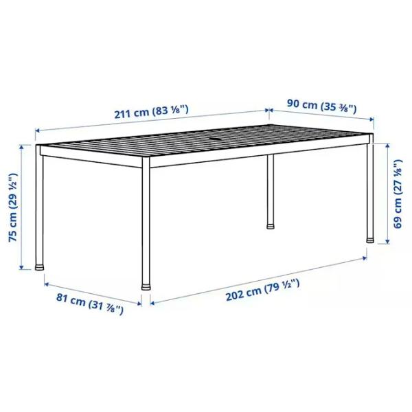 Masă de grădină Ikea Segeron Dreptunghiular / Green Gray photo 5