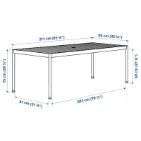 Садовый стол Ikea Segeron Прямоугольный / Зелёный Серый photo 5