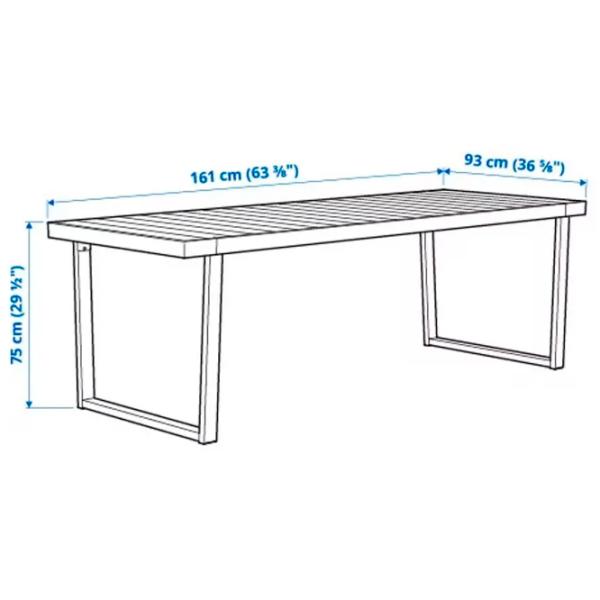 Садовый стол Ikea Varmanso Прямоугольный / Темно-серый Тёмно-серый photo 7