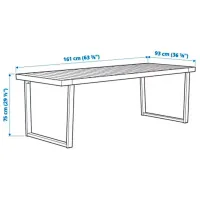 Садовый стол Ikea Varmanso Прямоугольный / Темно-серый Тёмно-серый photo 7