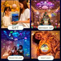 Proiector de stele Night Light Fantasy Crown 21in1 1+ / Multicolor White photo 11