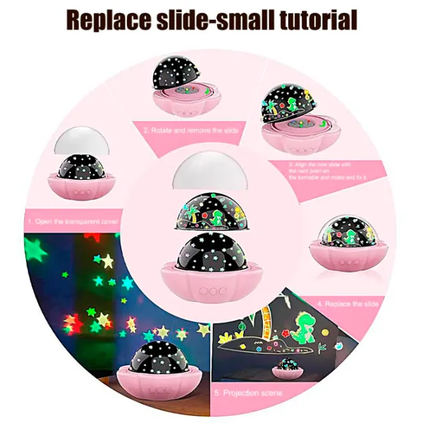 Проектор звезд Night Light Lucky Flower 2in1  1+ / Разноцветный Розовый photo 4 Проектор звезд Night Light Lucky Flower 2in1  1+ / Разноцветный Розовый photo 4