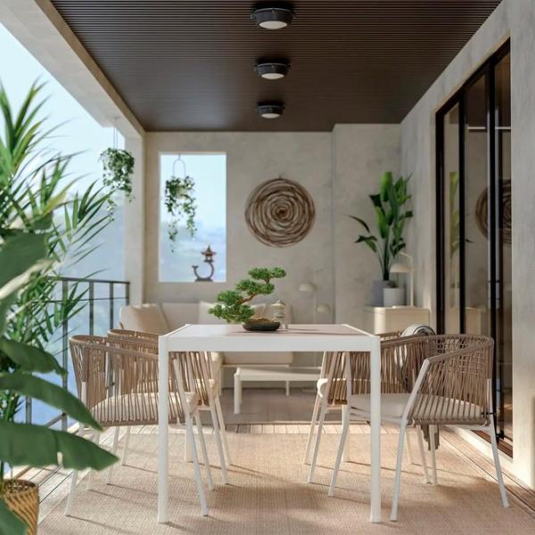 Masă de grădină Ikea Segeron Dreptunghiular / White Gray photo 3
