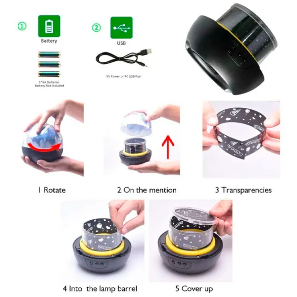 Proiector de stele Night Light Magic Diamonds 21in1  1+ / Multicolor Pink photo 6 Proiector de stele Night Light Magic Diamonds 21in1  1+ / Multicolor Pink photo 6