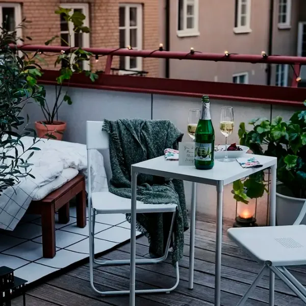 Masă de grădină Ikea Fejan Dreptunghiular / White White photo 3