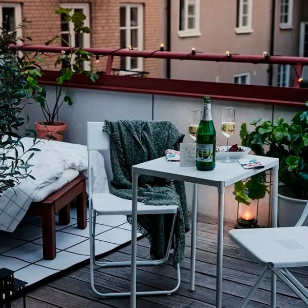 Masă de grădină Ikea Fejan Dreptunghiular / White White photo 3