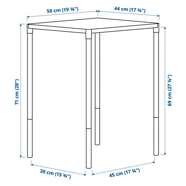 Masă de grădină Ikea Fejan Dreptunghiular / White White photo 5