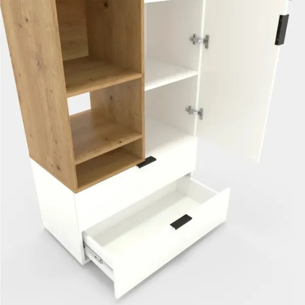 Шкаф Nex Home A001L 230 x 80 x 42см / ЛДСП / Белый Снег Дуб Артизан photo 4
