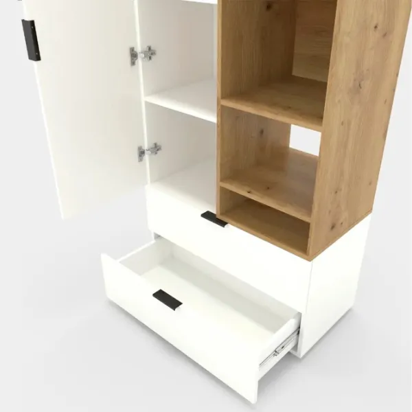 Шкаф Nex Home A001L 230 x 80 x 42см / ЛДСП / Белый Снег Дуб Артизан photo 5