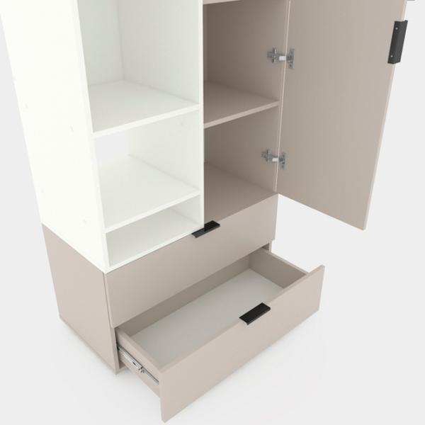 Шкаф Nex Home A001L 230 x 80 x 42см / ЛДСП / Белый Снег Кашемир photo 6