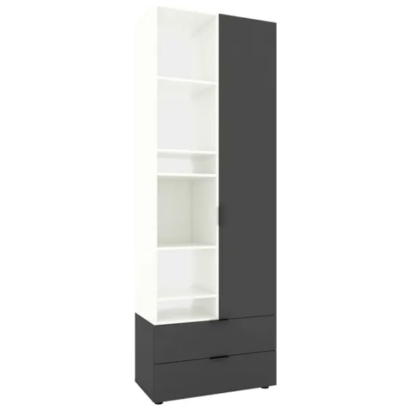 Шкаф Nex Home A001L 230 x 80 x 42см / ЛДСП / Белый Снег Антрацит photo 1