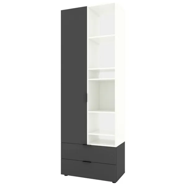 Шкаф Nex Home A001L 230 x 80 x 42см / ЛДСП / Белый Снег Антрацит photo 2