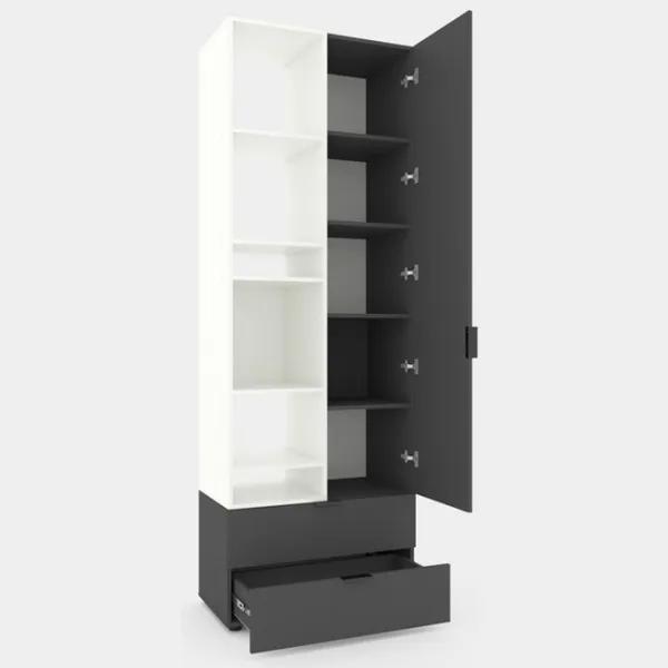 Шкаф Nex Home A001L 230 x 80 x 42см / ЛДСП / Белый Снег Антрацит photo 3