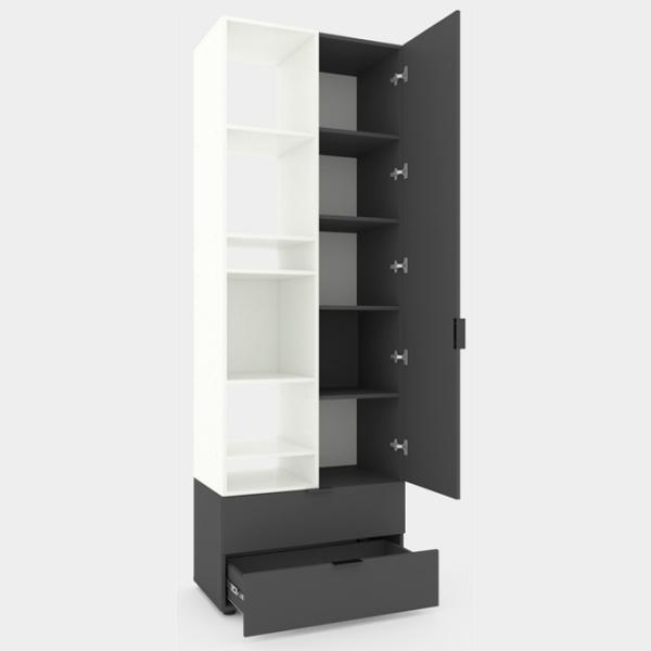 Шкаф Nex Home A001L 230 x 80 x 42см / ЛДСП / Белый Снег Антрацит photo 3