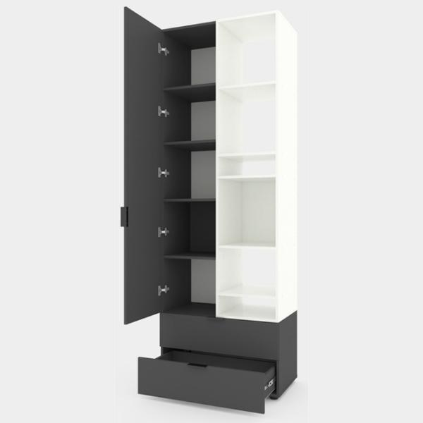 Шкаф Nex Home A001L 230 x 80 x 42см / ЛДСП / Белый Снег Антрацит photo 4