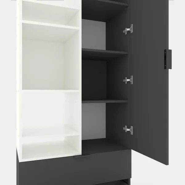 Шкаф Nex Home A001L 230 x 80 x 42см / ЛДСП / Белый Снег Антрацит photo 5