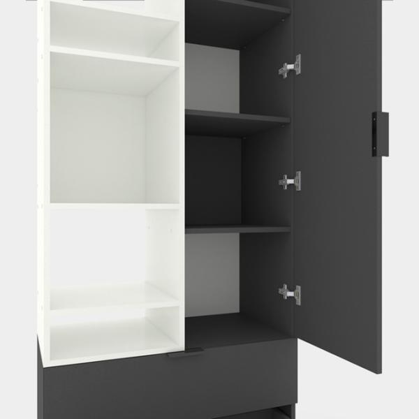 Шкаф Nex Home A001L 230 x 80 x 42см / ЛДСП / Белый Снег Антрацит photo 5
