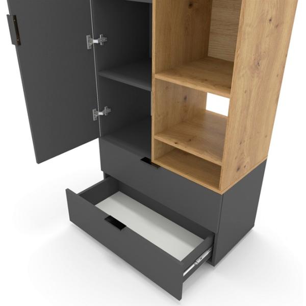 Шкаф Nex Home A001R 230 x 80 x 42см / ЛДСП / Антрацит Дуб Артизан photo 6