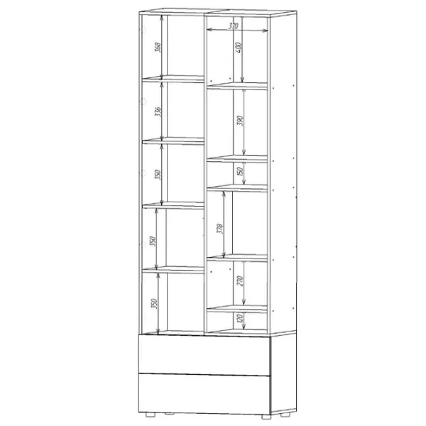 Шкаф Nex Home A001R 230 x 80 x 42см / ЛДСП / Кашемир Дуб Артизан photo 6