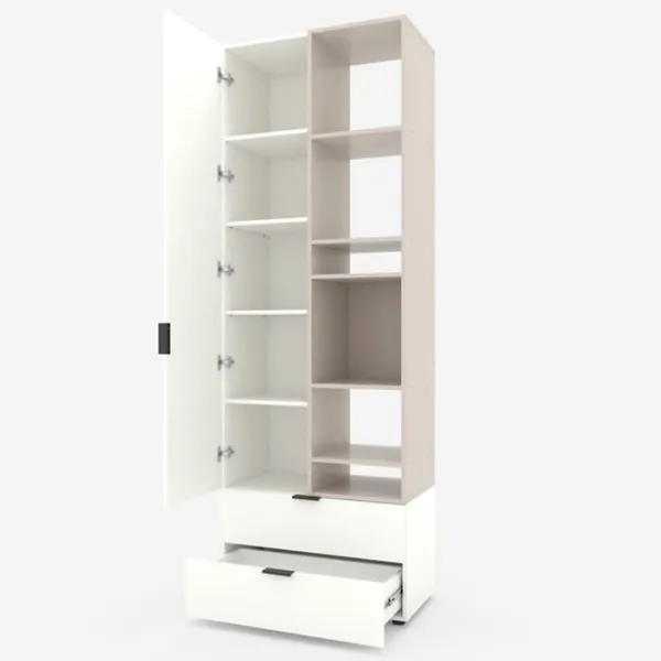 Шкаф Nex Home A001R 230 x 80 x 42см / ЛДСП / Кашемир Белый Снег photo 3