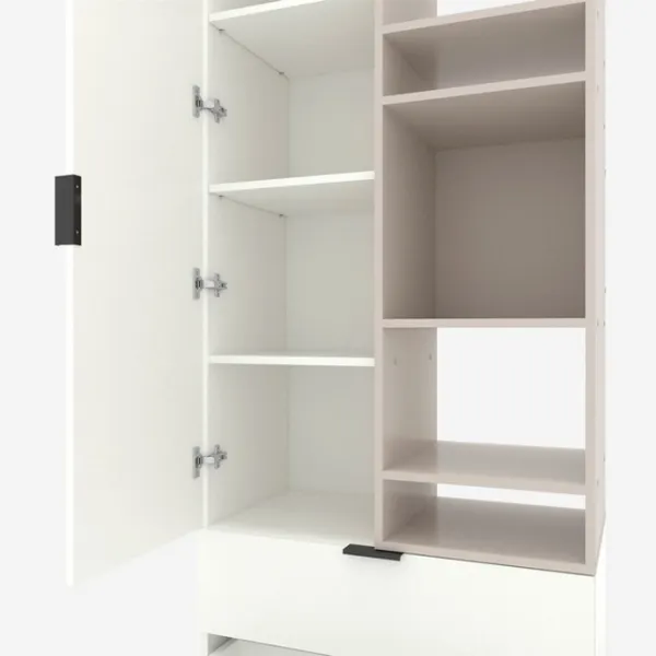 Шкаф Nex Home A001R 230 x 80 x 42см / ЛДСП / Кашемир Белый Снег photo 5