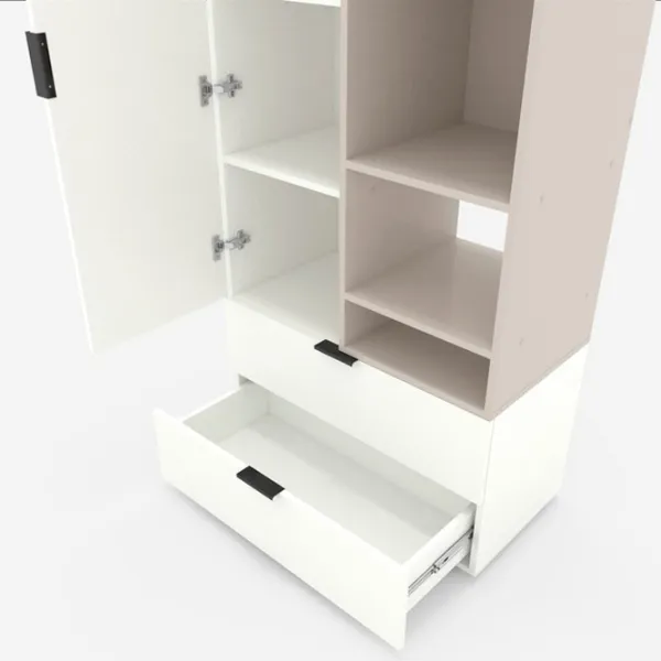 Шкаф Nex Home A001R 230 x 80 x 42см / ЛДСП / Кашемир Белый Снег photo 6