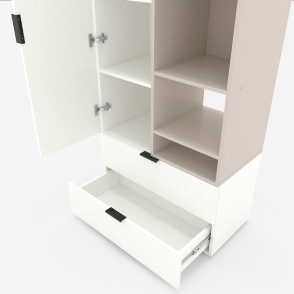 Шкаф Nex Home A001R 230 x 80 x 42см / ЛДСП / Кашемир Белый Снег photo 6