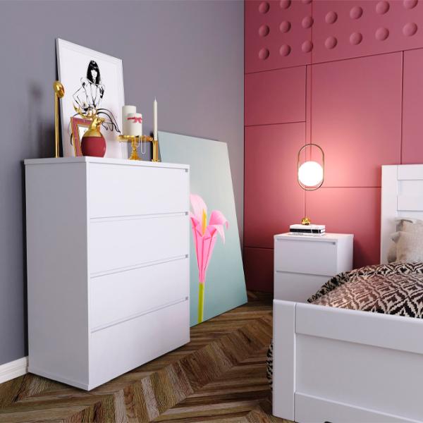 Комод Mobicasa 4 Light 103 x 80 x 42см / ДСП / Белый photo 2