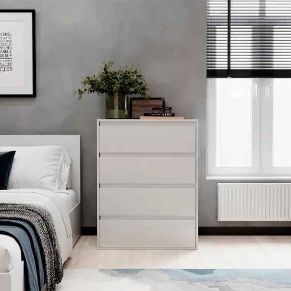 Комод Mobicasa 4 Light 103 x 80 x 42см / ДСП / Белый photo 3