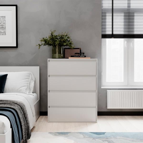 Комод Mobicasa 4 Light 103 x 80 x 42см / ДСП / Белый photo 3